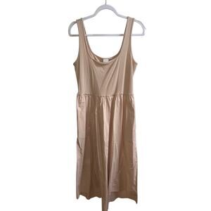NWT A New Day Taupe Ribbed Tank Midi Dress Mixed Media Skirt Size M